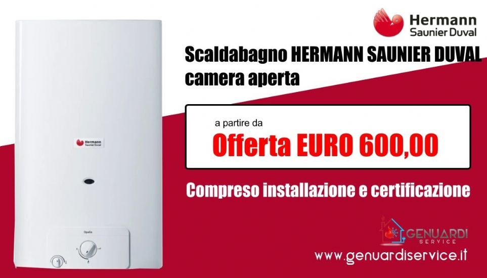 Scaldabagno HERMANN SAUNIER DUVAL camera aperta